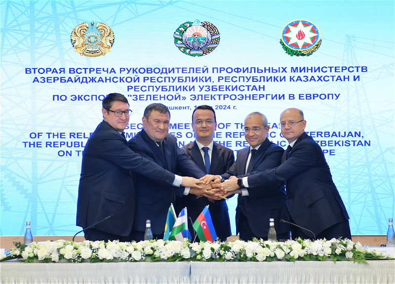 В Узбекистане состоялась вторая трехсторонняя встреча по экспорту «зеленой» энергии из Центральной Азии в Европу через Азербайджан - ФОТО
